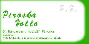 piroska hollo business card